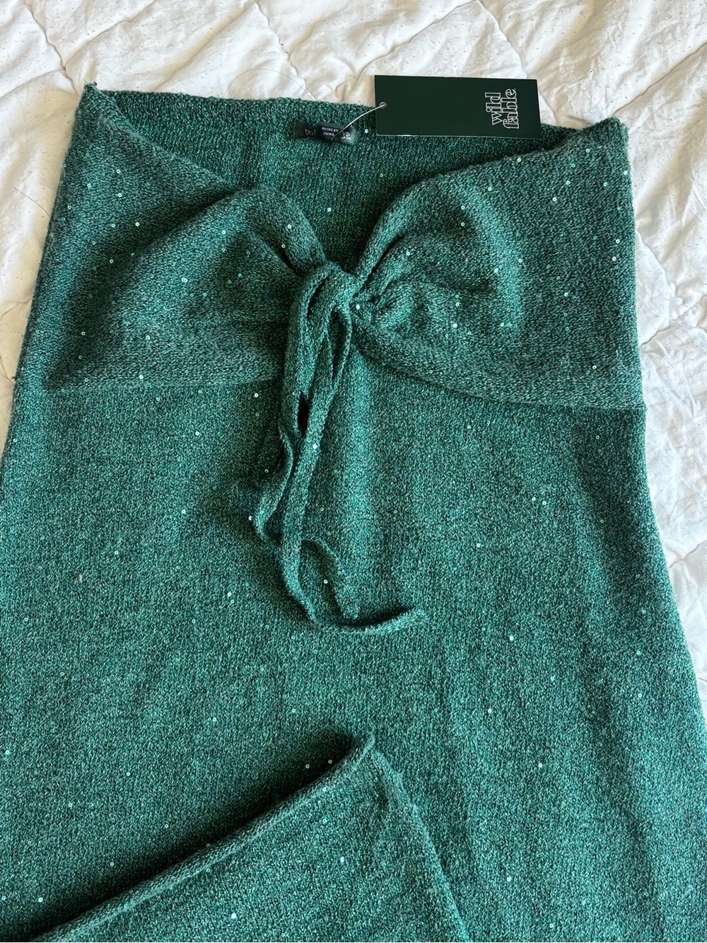 wild fable Strapless Sparkle Knit Dress in Green - Picture 5 of 5
